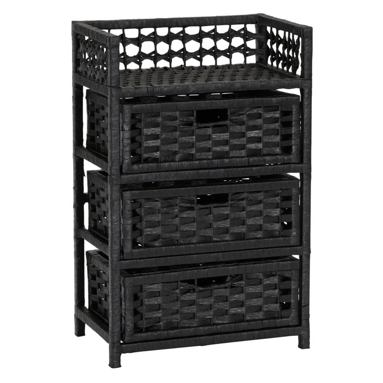 Household Essentials Woven 3 Drawer Chest with Cutout Handles